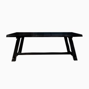 Brutalist Black Wood Table