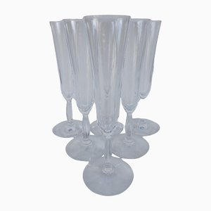 Crystal Wave Flutes from Baccarat, 1990s, Set of 6