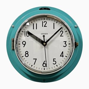 Turquoise Wall Clock from Citizen Navy, 1970s