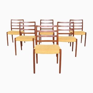 Danish Teak Model 85 Dining Chairs by Niels Otto (N. O.) Møller, 1960s, Set of 6