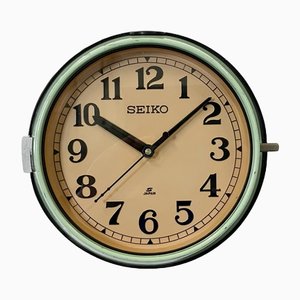 Reloj de pared verde de Seiko Navy, años 70