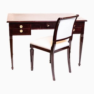 Art Nouveau Empire Style Desk with Armchair