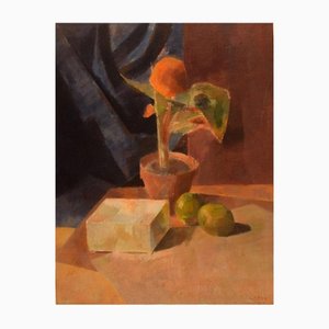 Lars V., Nature Morte Moderniste, 1945, Huile sur Panneau