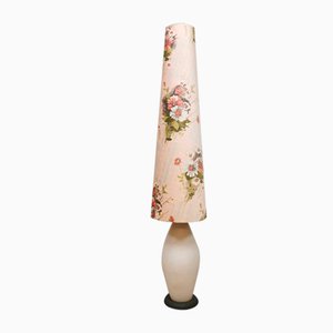 Lámpara de pie Mid-Century de vidrio rosa