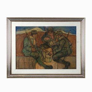 Aroldo Bonzagni, Soldiers, Drawing, Early 20th-Century