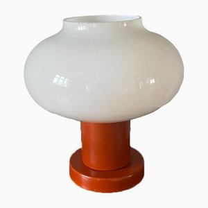 Lámpara de mesa roja