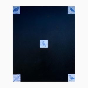 Alex Manea, Polchinski's Paradox, 2021, acrílico, esmalte, laca e impresión solar sobre lienzo