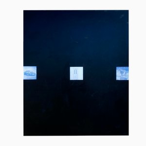 Alex Manea, the Monty Hall Problem, 2021, Acrylic, Enamel, Lacquer & Solar Print on Canvas