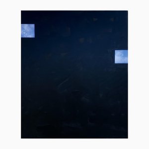 Alex Manea, Chaos Theory, 2021, acrílico, esmalte, laca e impresión solar sobre lienzo