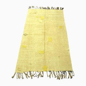 Turkish Wool Decorative Hemp Rug in Yellow