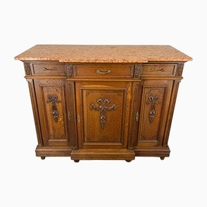 Antique French Marble Topped Chest of Drawers Sideboard