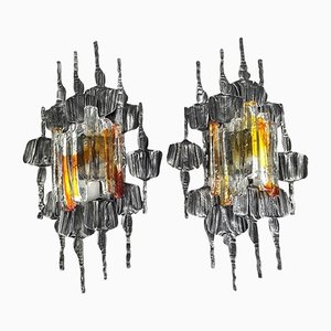 Brutalist Wall Lamps from Tom Ahlström & Hans Ehrich, 1960s, Set of 2