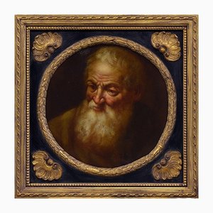 Artiste de l'École Napolitaine, Philosophe, 1600s, Huile sur Toile, Encadrée