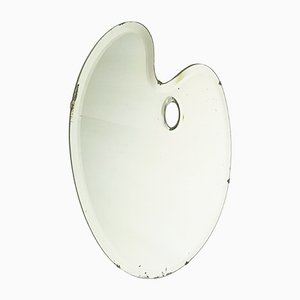 Italian Wood & Mirrored Glass Wall Mirror in the Shape of a Painter's Palette