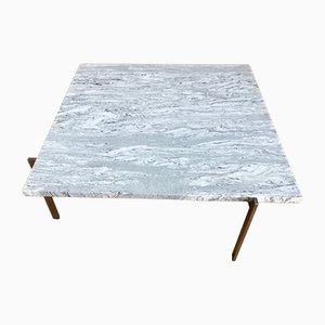 Tavolino da caffè PK61 in marmo e acciaio di Poul Kjaerholm per E. Kold Christensen, Danimarca, 1956