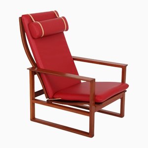 Modell 2254 Armlehnstuhl aus Mahagoni & Leder von Børge Mogensen für Fredericia