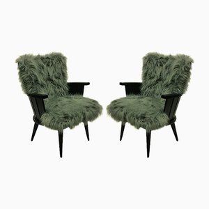Mid-Century French Lounge Chairs, 1950s, Set of 2