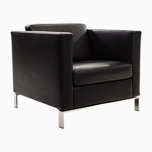 Black Leather Foster 500 Armchair by Norman Foster for Walter Knoll / Wilhelm Knoll