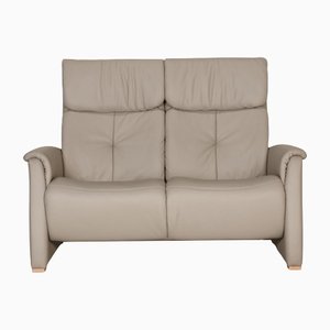 Gray Leather Two Seater Couch from Himolla