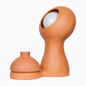 Glob Terracotta Lamp + Vase by Lola Mayeras, Set of 2