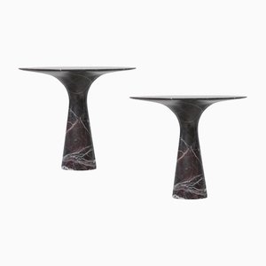 Marble 03 Rosso Levanto Marble Cake Stand, Set of 2