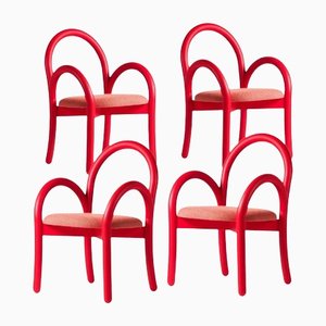 Red Goma Armchairs by Made by Choice, Set of 4
