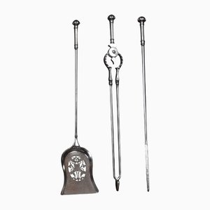 Polished Steel Triple Companion Fire Tools, Set of 3