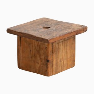 Rustic Traditional Wood Milking Stool, 1920s, Set of 2