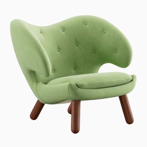 Pelican Chair Upholstered in Wood and Fabric by Finn Juhl for Design M