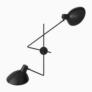 Schwarze Fifty Twin Wandlampe von Victorian Viganò für Astep