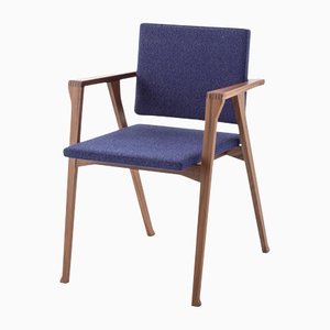 Silla Luisa estadounidense de nogal y tela de Franco Albini para Cassina