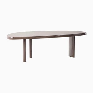 Groove Brown Lacquered Wood Free Shaped Table by Charlotte Perriand for Cassina