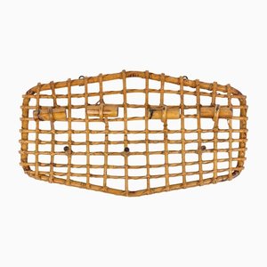 Bamboo & Rattan Coat Rack Hanger by Olaf Von Bohr, Italy, 1950s