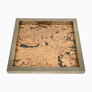 Vide-Poche en Liège, Chrome et Verre, Italie, 1970s