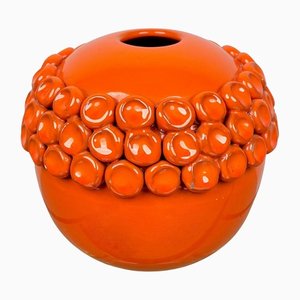 Orange Ceramic Vase by Enzo Bioli for Il Picchio, Italy, 1960s