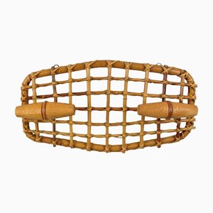 Bamboo & Rattan Coat Rack Hanger by Olaf Von Bohr, Italy, 1950s
