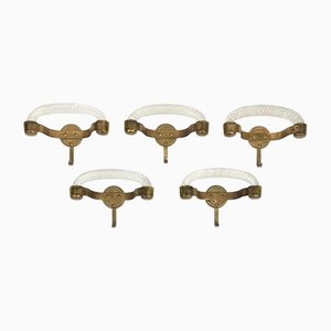Murano Glass & Brass Coat Hanger Rack from Venini, Italy, 1940s