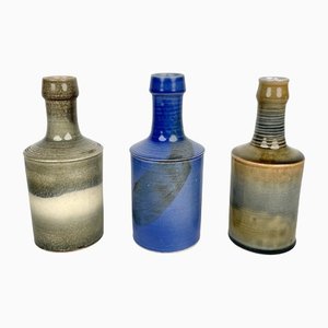 Ceramic Vase Bottles by Nanni Valentini for Laboratory Pesaro, Italy, 1960s, Set of 3