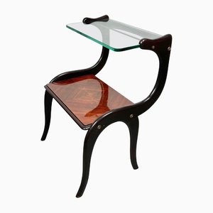 Ebonized Wood & Glass Side Table by Ico & Luisa Parisi, Italy, 1950s