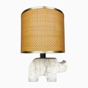 Travertine Rhinoceros Table Lamp from Fratelli Mannelli, Italy, 1970s