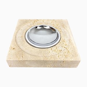 Travertine Marble Table Ashtray from Fratelli Manelli, Italy, 1970s