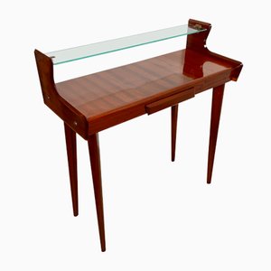 Table Console Mid-Century en Acajou et Verre par Carlo De Carli, Italie, 1950s