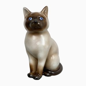 Vintage Italian Ceramic Siamese Cat Sculpture by Piero Fornasetti, 1960s