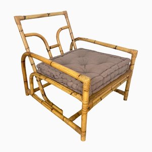 Italian Lounge Chair in Bamboo and Rattan, 1960s