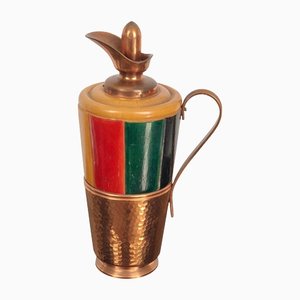 Carafe Thermos en Cuivre et Bois par Aldo Tura pour Macabo, Italie, 1950s