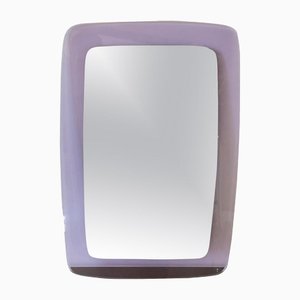 Mid-Century Modern Violet Acrylic Wall Mirror, Italy, 1970s