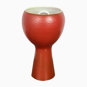 Brick Red Ceramic Table Lamp, Italy, 1960s