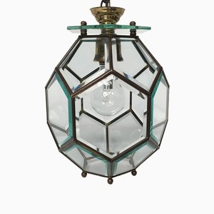 Mid-Century Modern Brass & Glass Pendant Light from Fontana Arte