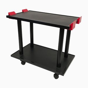Black & Red Trolley from Kartell, Italy, 1980s
