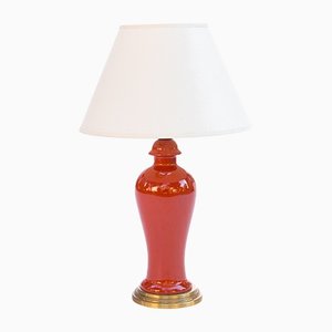 Vermilion Colored Table Lamp